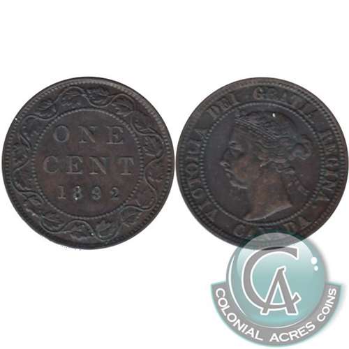 1892 Obv. 3 Canada 1-cent VF-EF (VF-30)