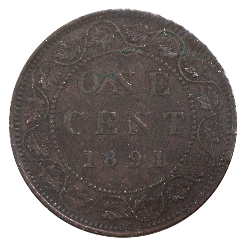 1891 SDSL Obv. 3 Canada 1-cent Extra Fine (EF-40) $
