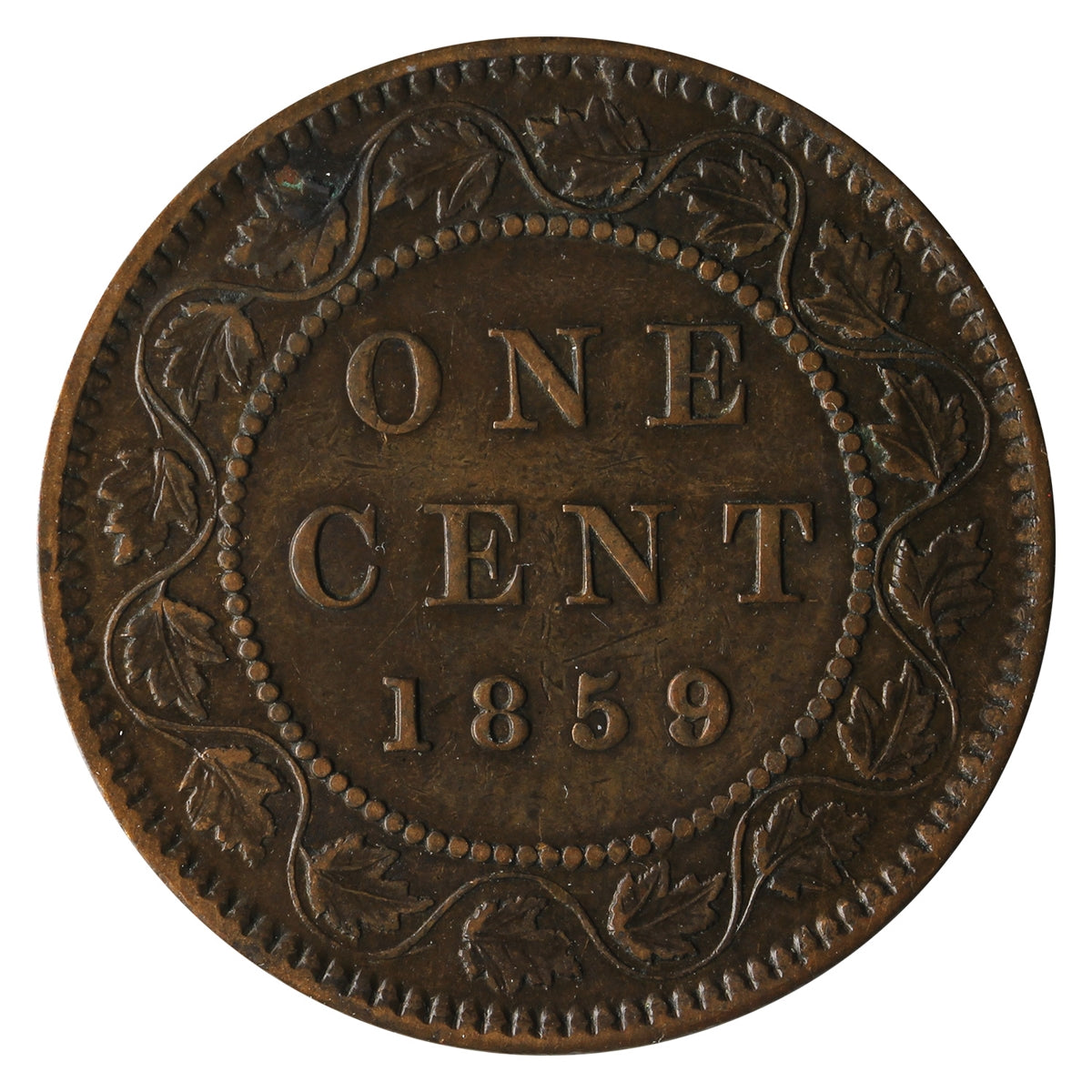 1859 Wide 9/8 Canada 1-cent Extra Fine (EF-40) $