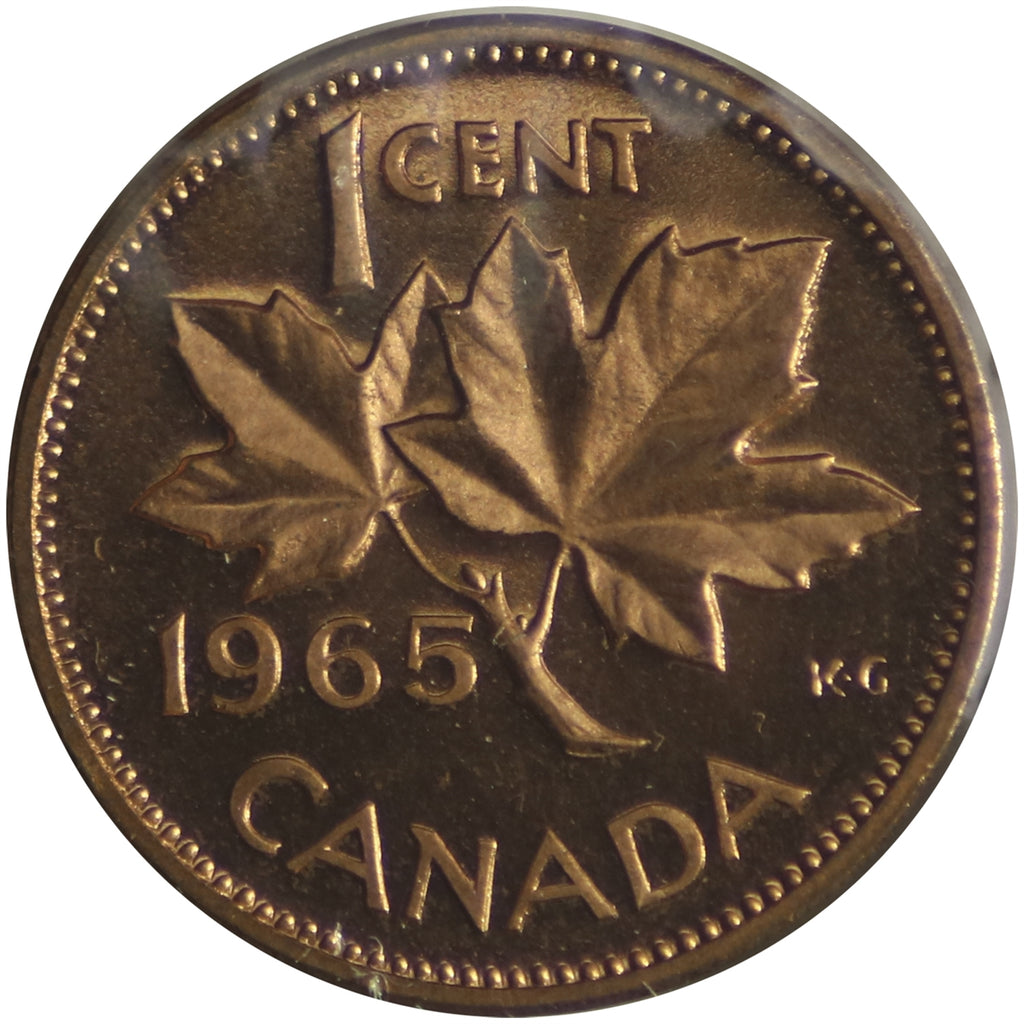 1965 Var. 2 Canada 1-cent Proof Like (SB, B5)