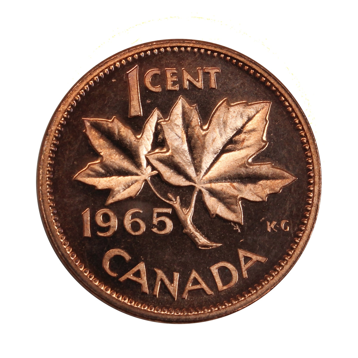 1965 Var. 3 (LB B5) Canada 1-cent Proof Like $