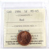 1984 Canada 1-cent ICCS Certified MS-65 Red
