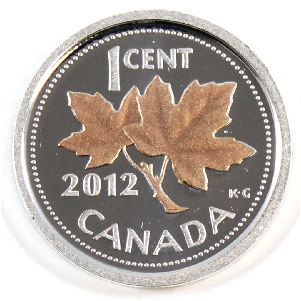 2012 Canada 1-cent Pink Gold Plated Silver Proof $ (No Tax)