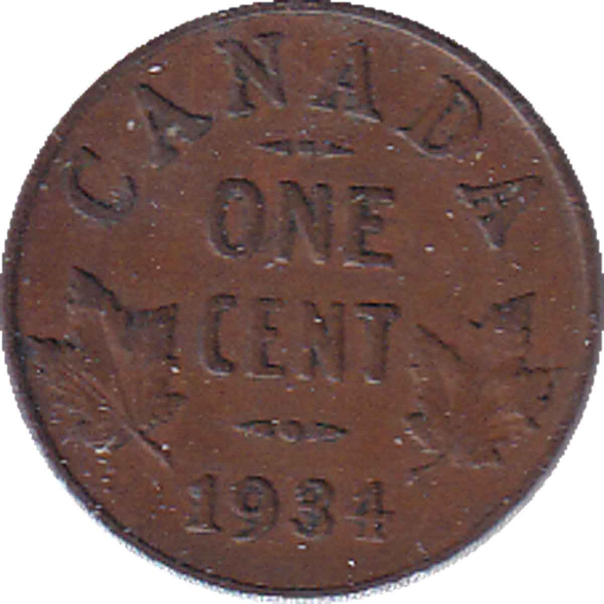 1934 Canada 1-cent Circulated