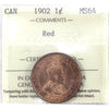 1902 Canada 1-cent ICCS Certified MS-64 Red (XTQ 657)