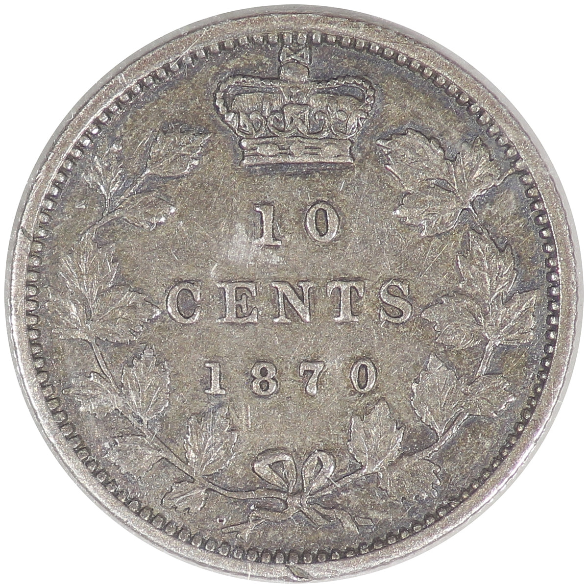1870 Narrow 0 Canada 10-cents ICCS Certified VF-20