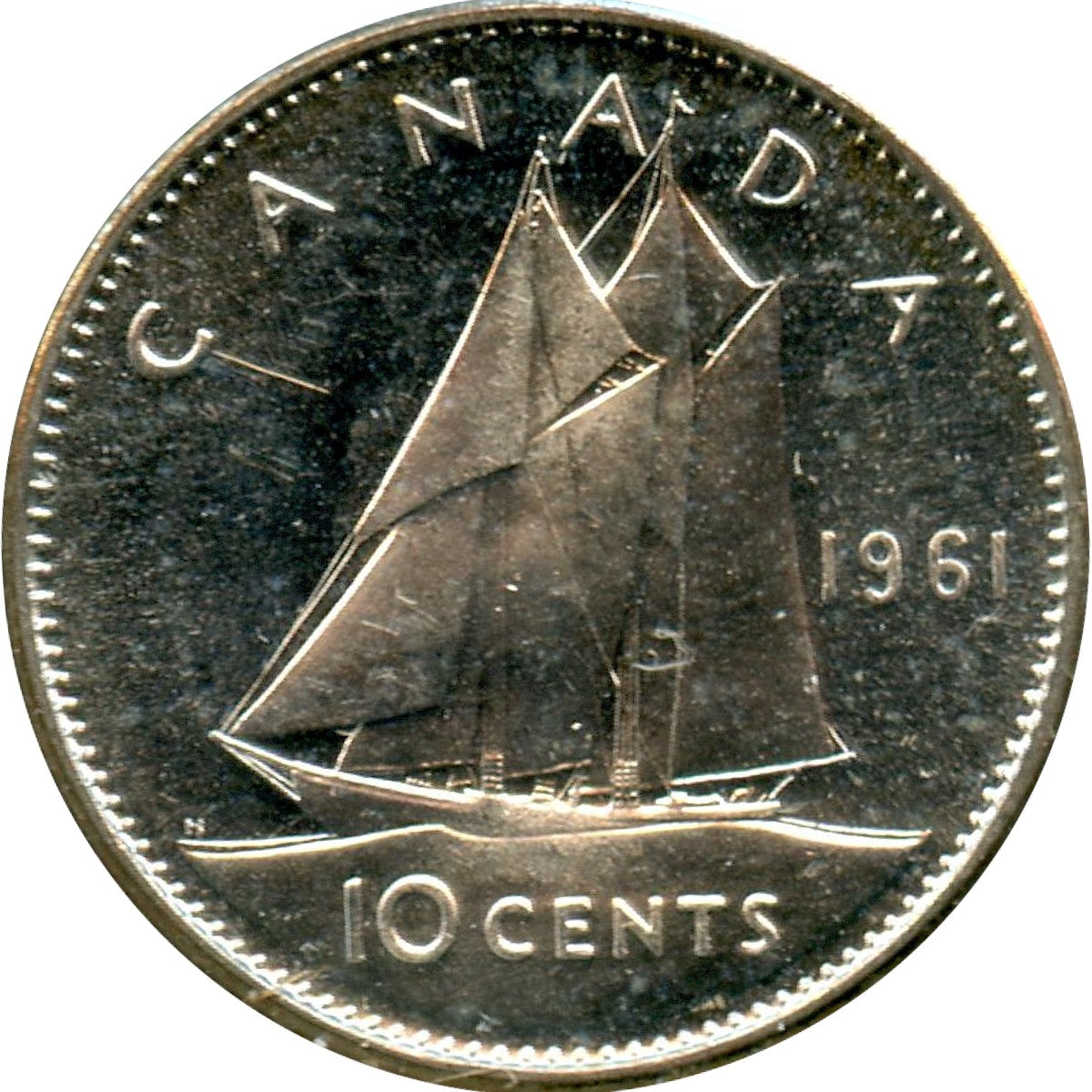 1961 Canada 10-cents Brilliant Uncirculated (MS-63)