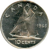 1968 Silver Canada 10-cents Brilliant Uncirculated (MS-63)