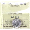1943 Canada 10-cents ICCS Certified MS-62