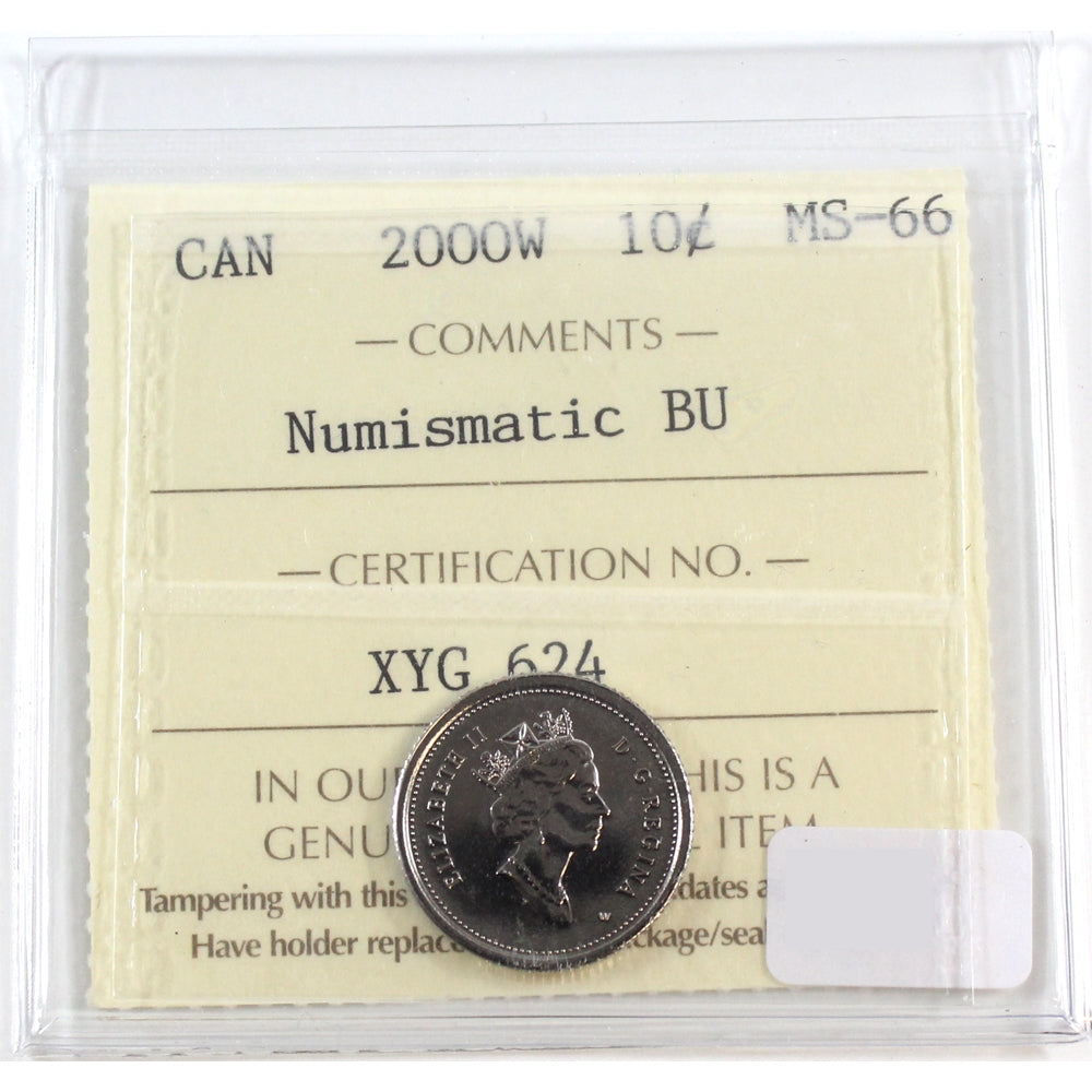 2000W Canada 10-cents ICCS Certified MS-66 NBU