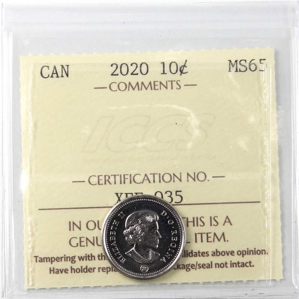 2020 Canada 10-cents ICCS Certified MS-65