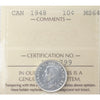 1948 Canada 10-cents ICCS Certified MS-64 (XWJ 799)