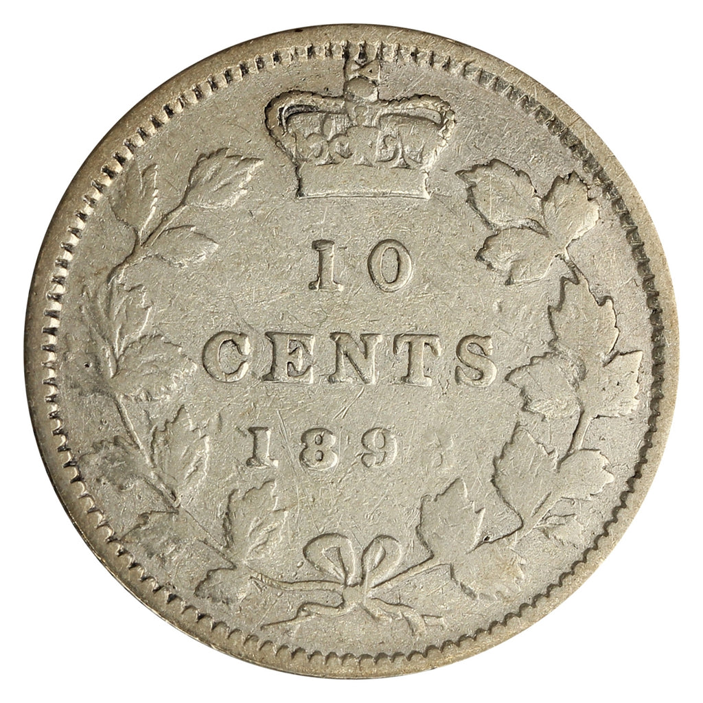 1893 Round Top 3 Canada 10-cents VG-F (VG-10) $