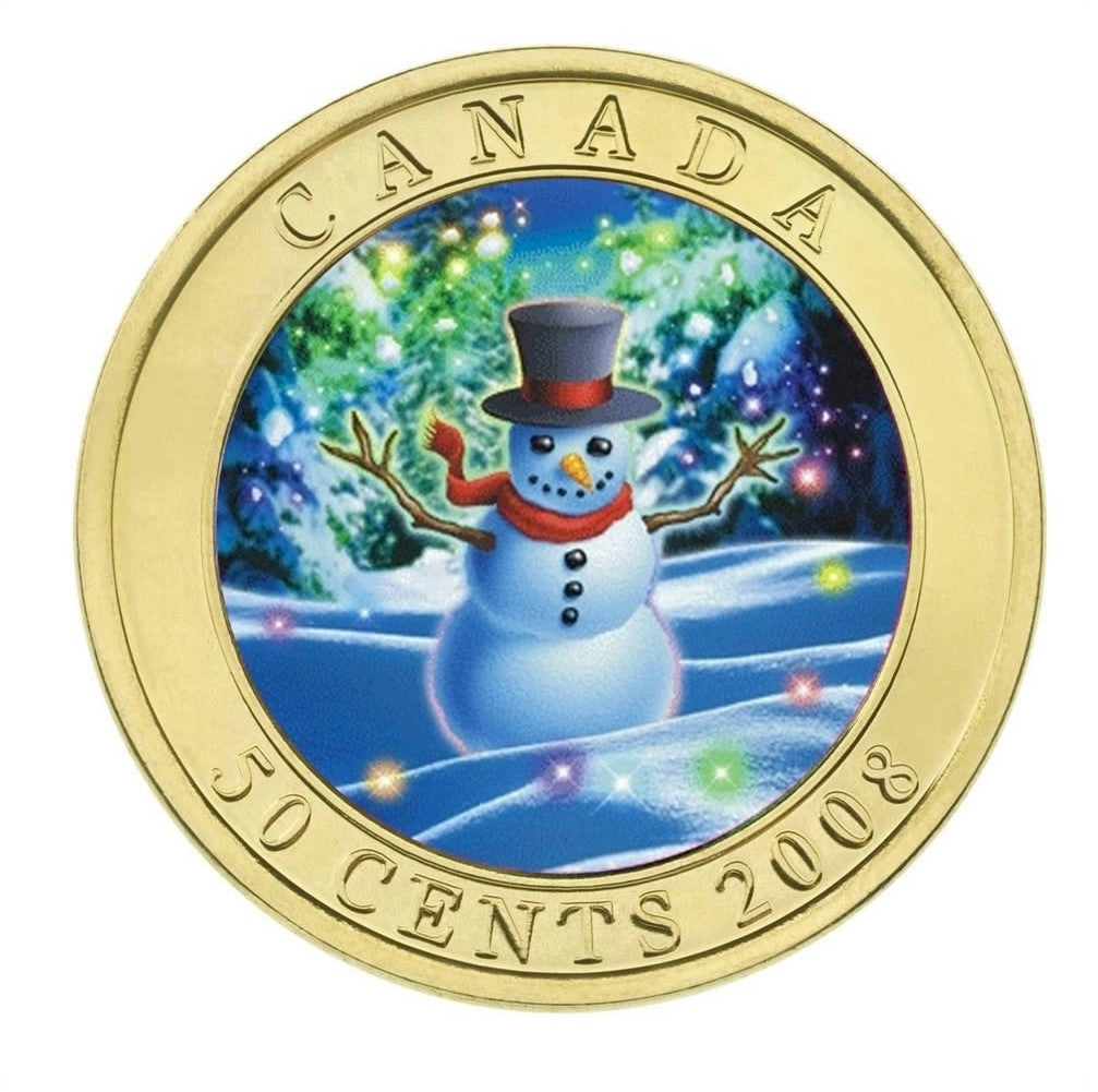 2008 Canada 50-cent Holiday Snowman Lenticular Coin