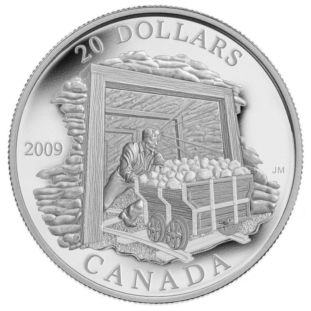 2009 Canada $20 Coal Mining Trade Silver Coin (TAX Exempt)