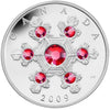 2009 Canada $20 Pink Crystal Snowflake Fine Silver