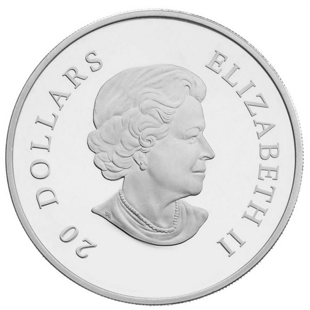 2009 Canada $20 Blue Crystal Snowflake Fine Silver Coin