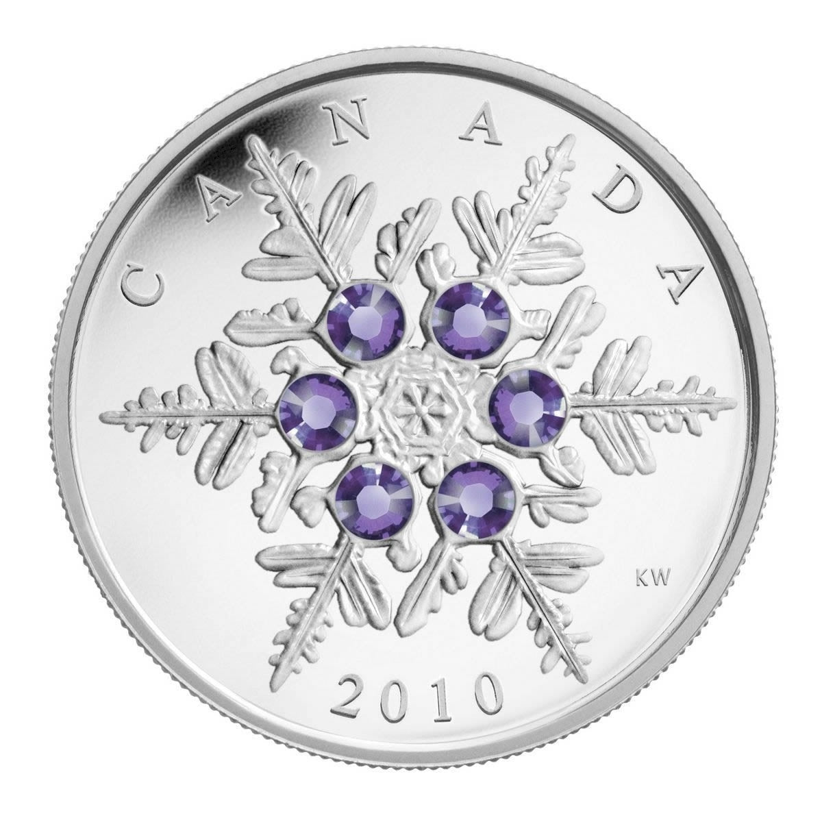 2010 Canada $20 Tanzanite Crystal Snowflake Fine Silver