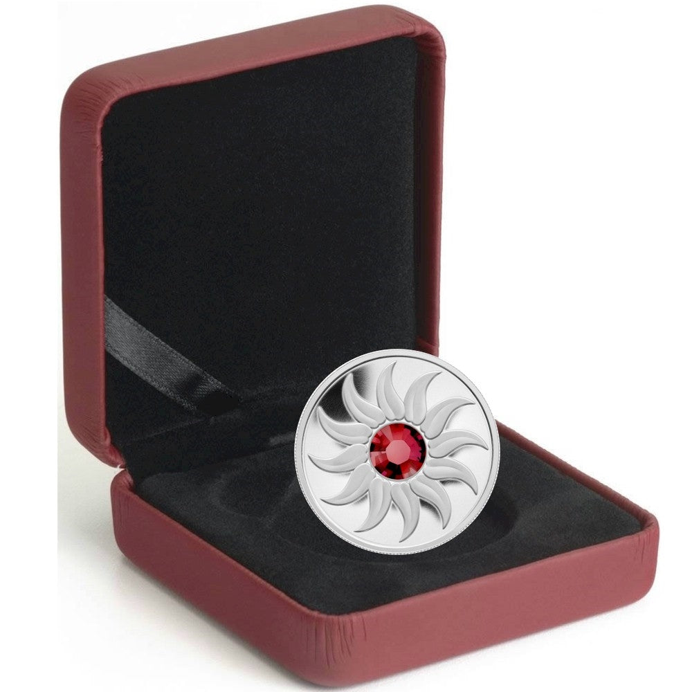 2011 Canada $3 Birthstone Collection - July (Ruby) Silver