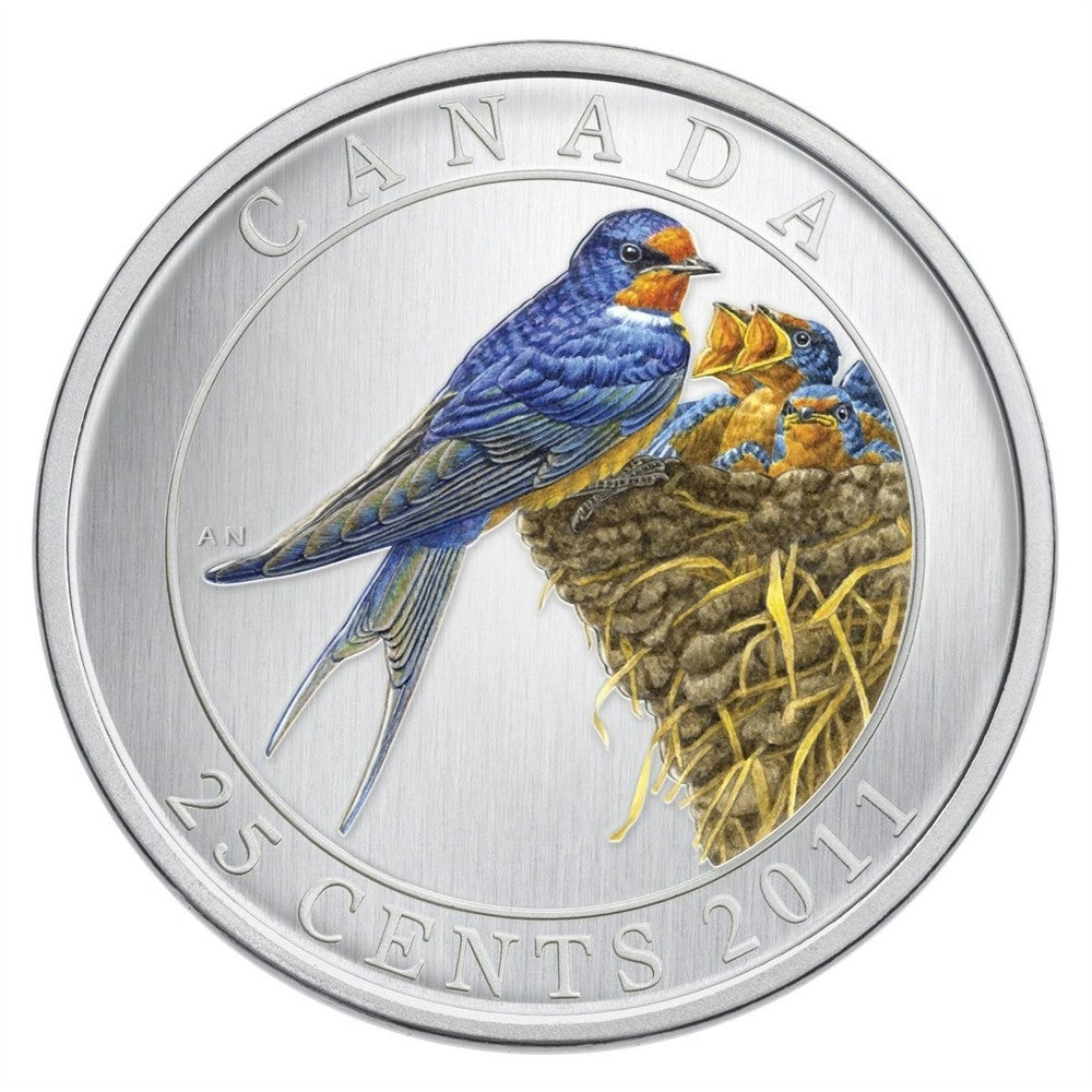 2011 25-cent Birds of Canada - Barn Swallow (#7)