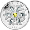 2011 Canada $20 Topaz Crystal Snowflake Fine Silver