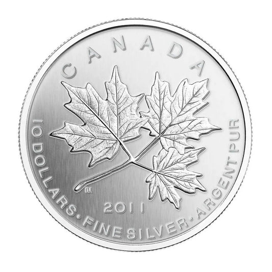 RDC 2011 Canada $10 Maple Leaf Forever Fine Silver (No Tax) impaired sleeve