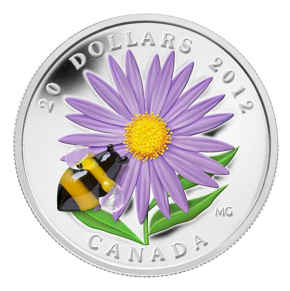 2012 Canada $20 Aster with Venetian Glass Bumble Bee Fine Silver