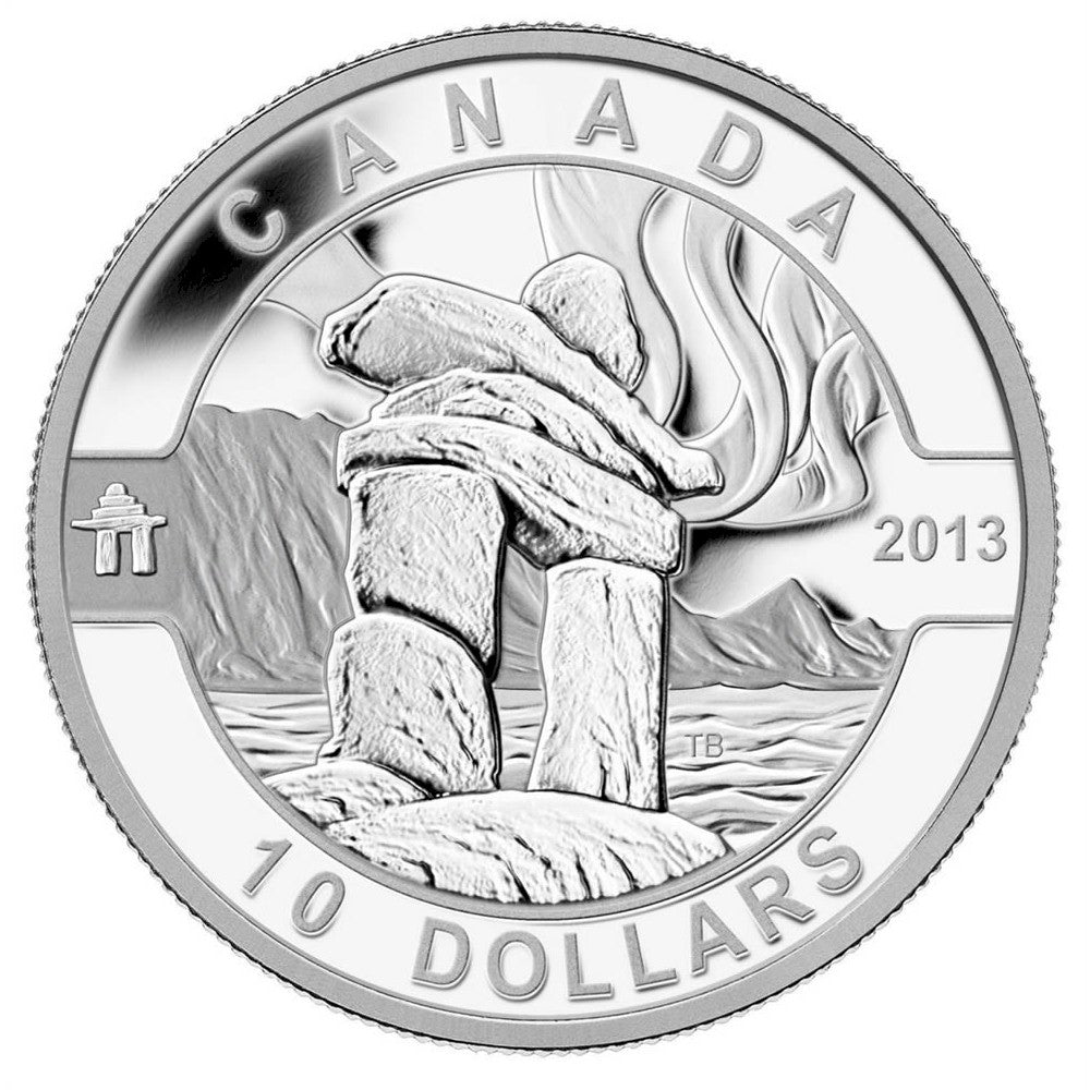 2013 $10 O Canada - Inukshuk Fine Silver Coin (No Tax)