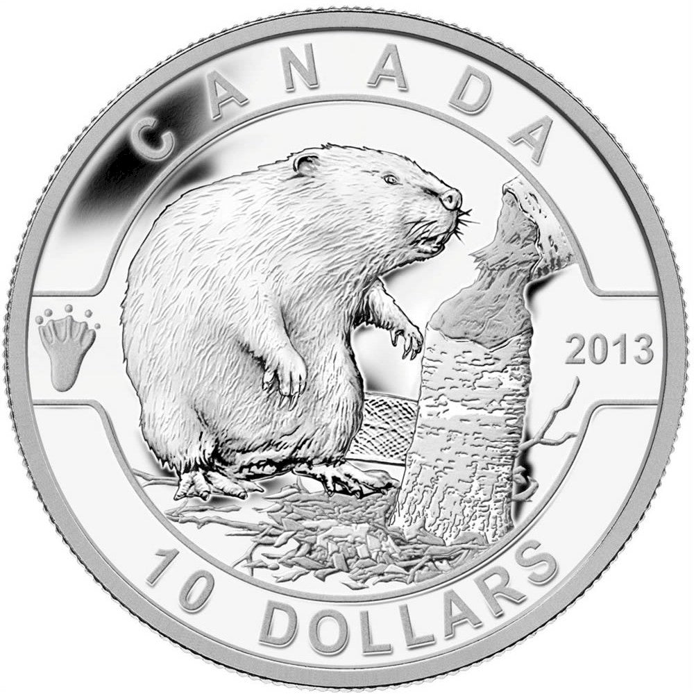 2013 $10 O Canada The Beaver (#2) Fine Silver (No Tax)