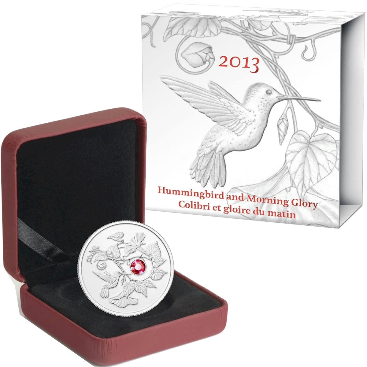 2013 Canada $3 Hummingbird & Morning Glory Fine Silver