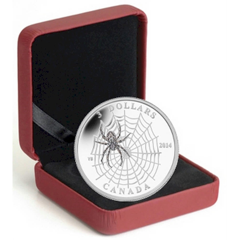 2014 Canada $3 Animal Architects - Spider & Web Fine Silver (No Tax)