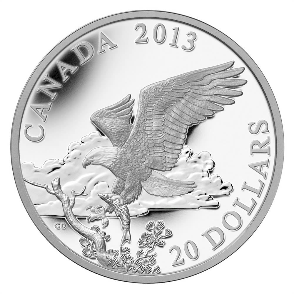 2013 Canada $20 Bald Eagle - Returning From the Hunt (No Tax)