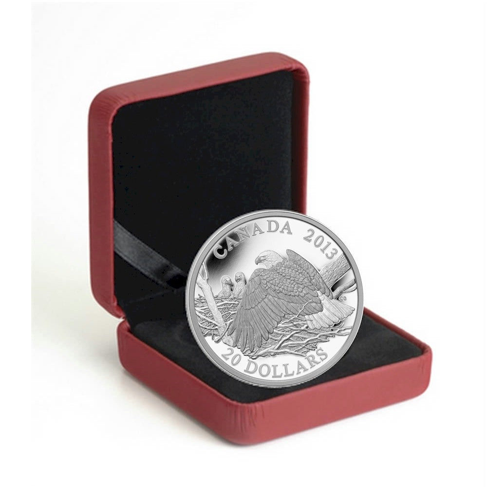 2013 Canada $20 Bald Eagle - Mother Protecting Her Eaglets (No Tax)