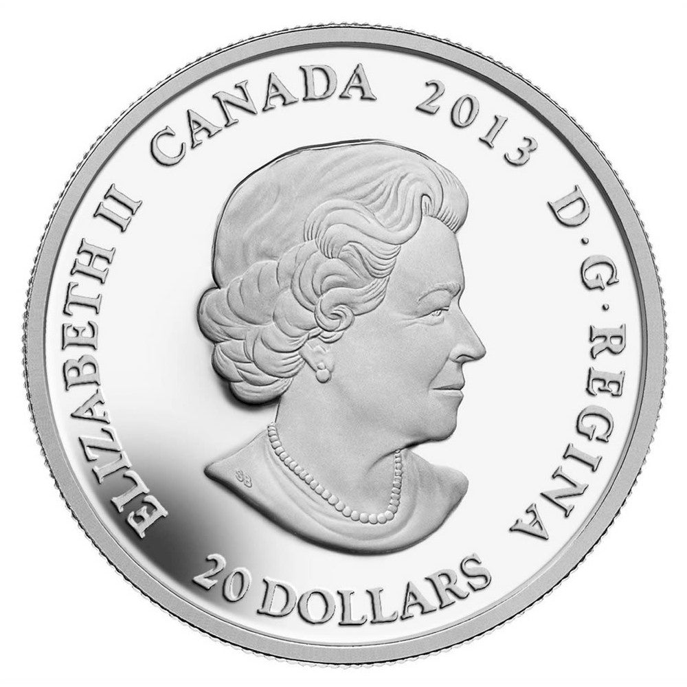 2013 Canada $20 Maple Leaf Impression (Red Enamel) Fine Silver (No Tax)