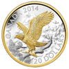 2014 Canada $20 Gilded Perched Bald Eagle (TAX Exempt)