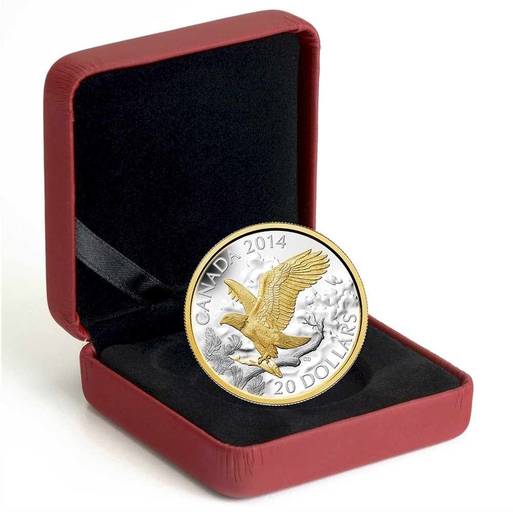 2014 Canada $20 Gilded Perched Bald Eagle (TAX Exempt)