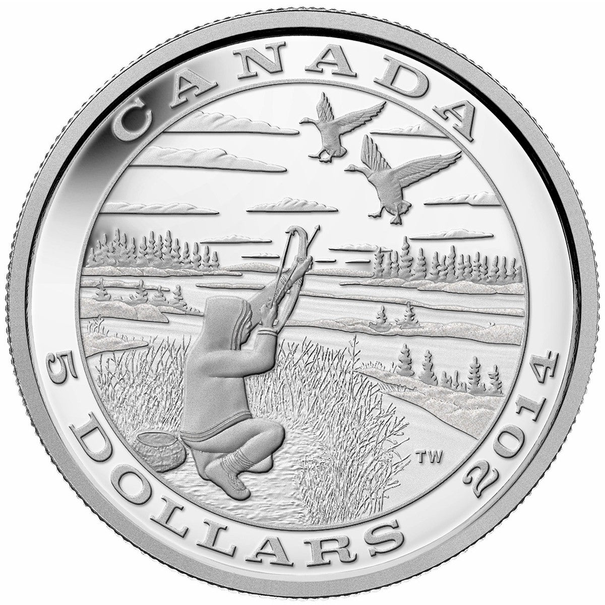 2014 Canada $5 Tradition of Hunting - Canada Goose (No Tax)