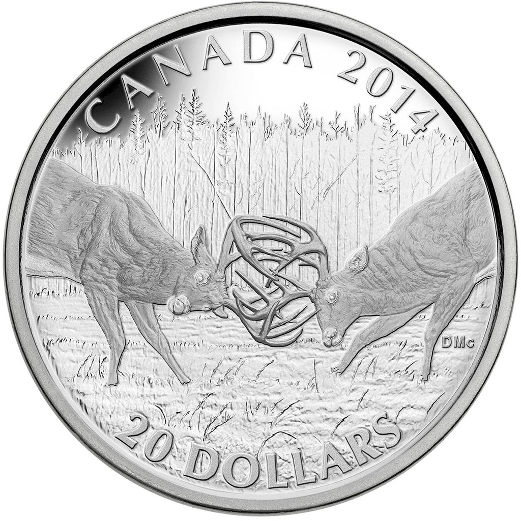 2014 Canada $20 White-Tailed Deer - A Challenge Fine Silver (No Tax)