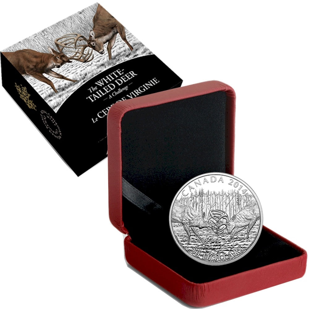2014 Canada $20 White-Tailed Deer - A Challenge Fine Silver (No Tax)