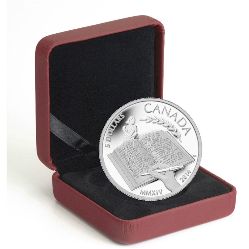 2014 Canada $5 Alice Munro Fine Silver Coin (TAX Exempt)