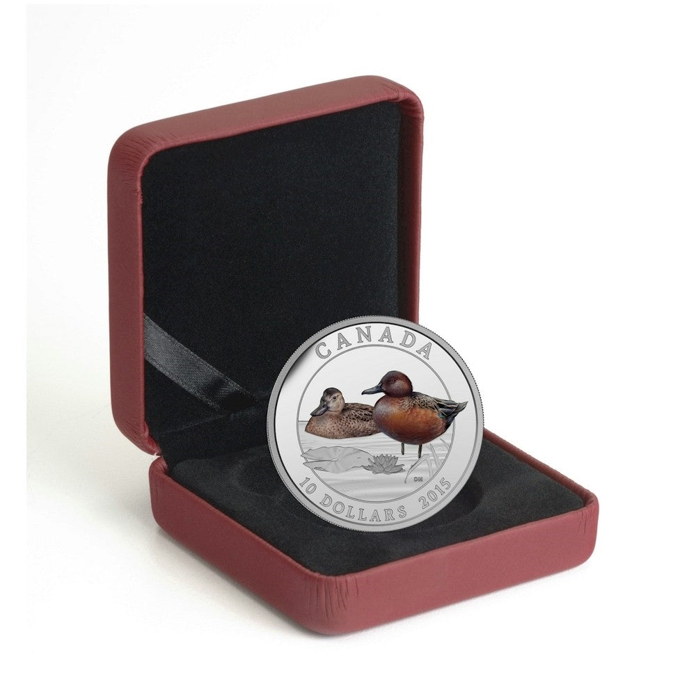 2015 $10 Ducks of Canada - Cinnamon Teal Duck Fine Silver (No Tax)