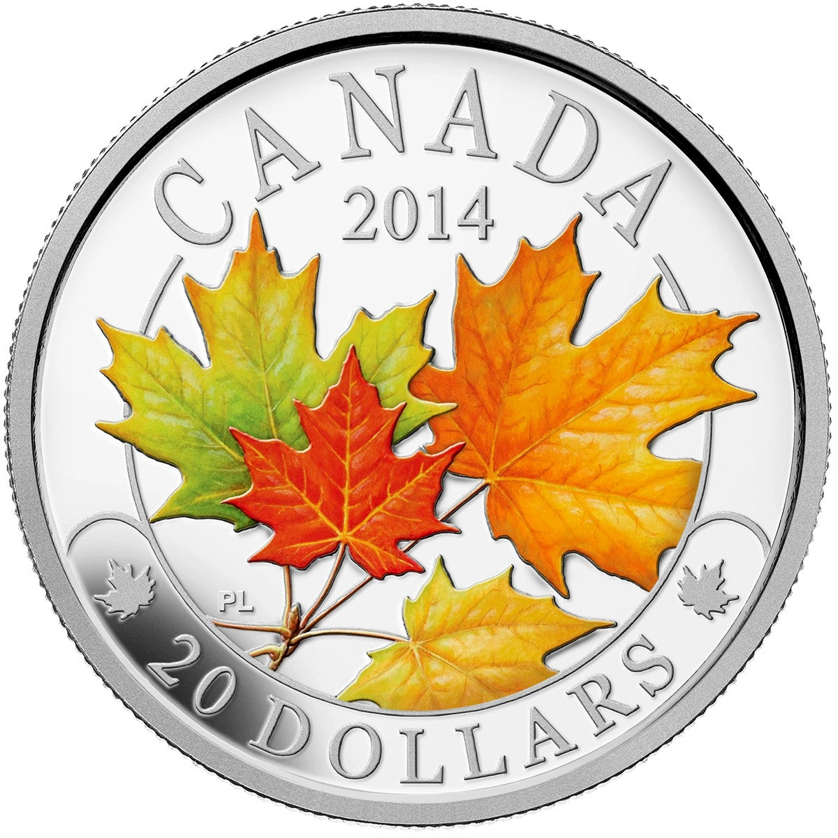 2014 Canada $20 Majestic Maple Leaves Fine Silver 3-Coin Set (coin toned)