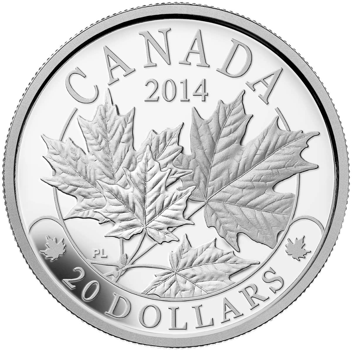 2014 Canada $20 Majestic Maple Leaves Fine Silver 3-Coin Set (coin toned)