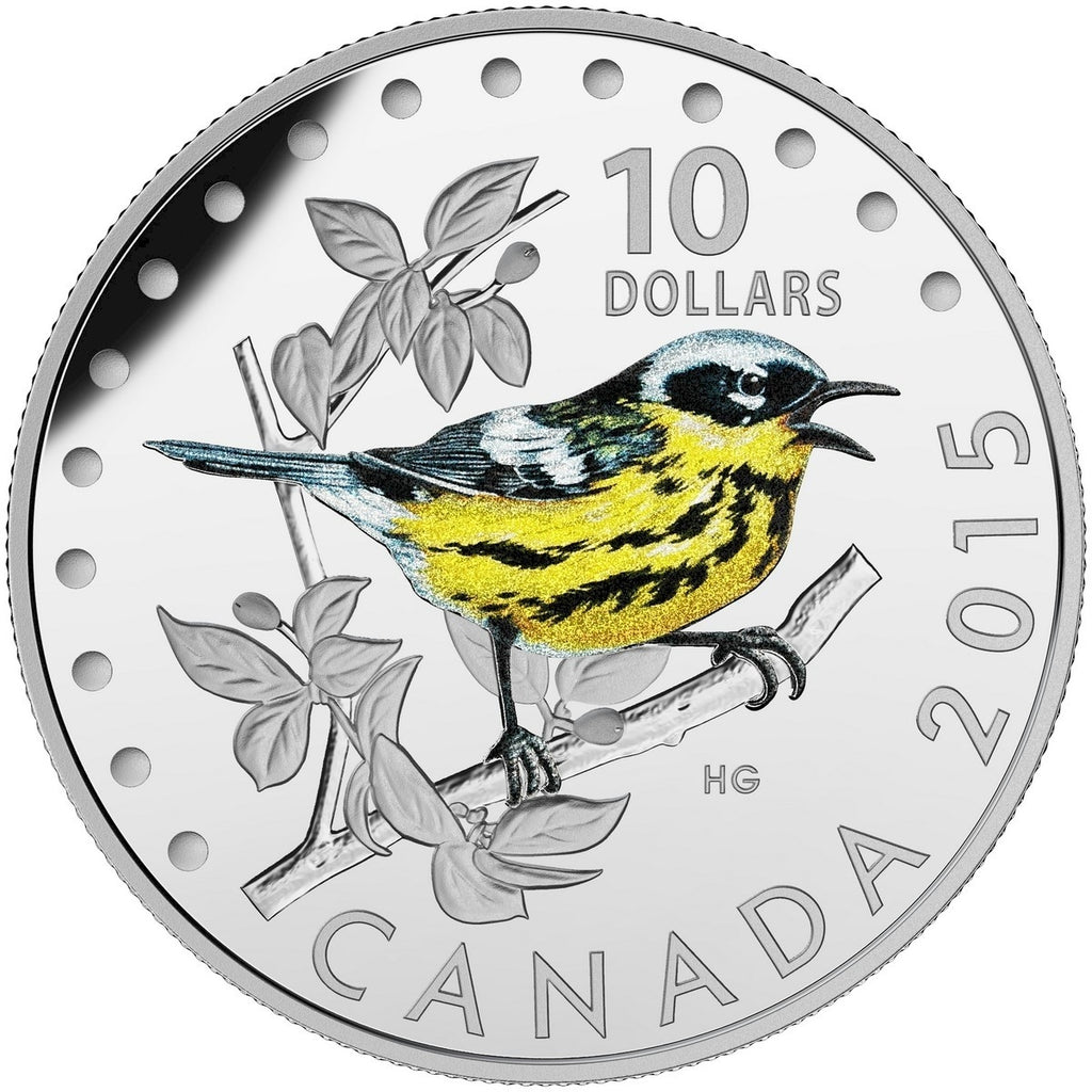 2015 Canada $10 Colourful Songbirds - The Magnolia Warbler (No Tax)