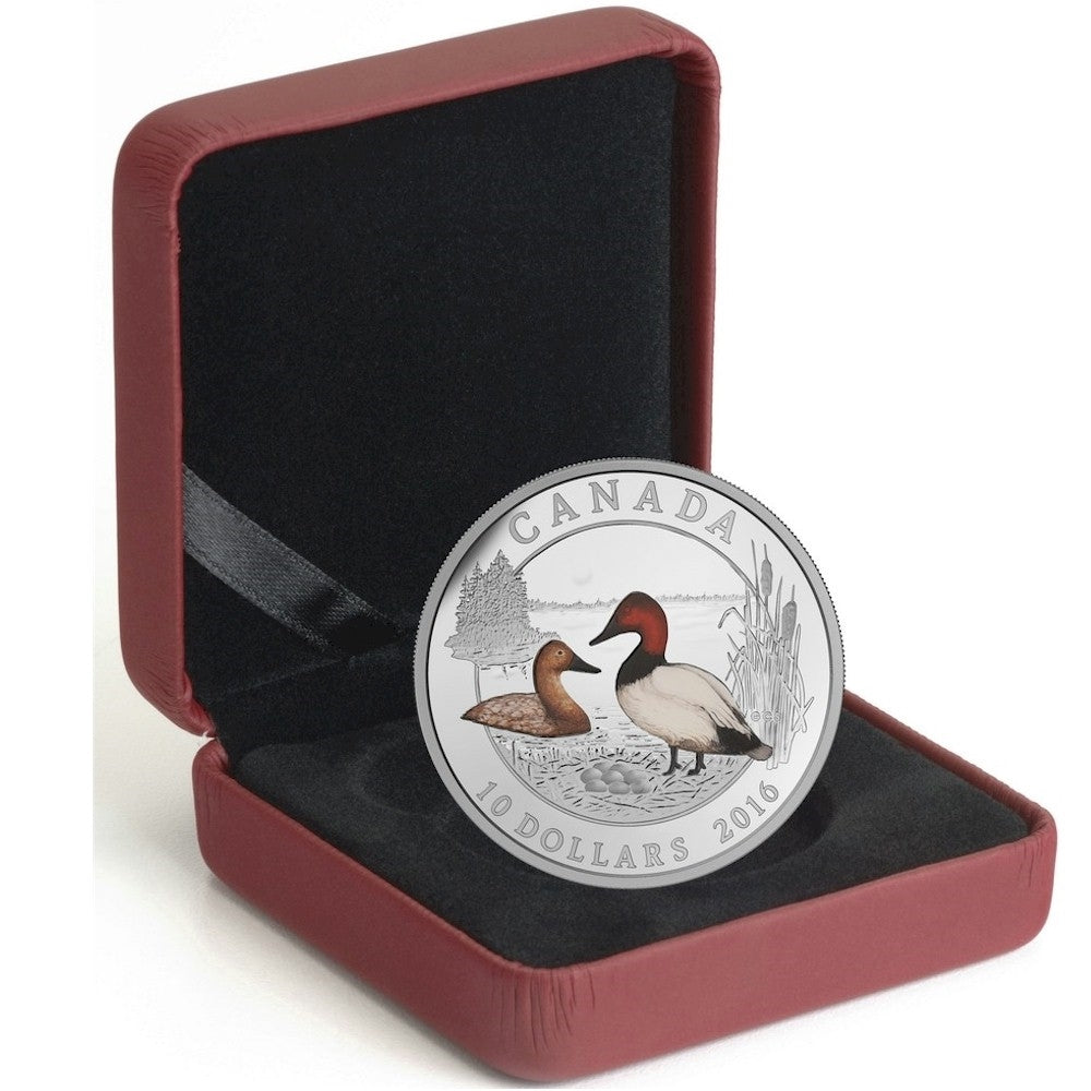 2016 $10 Ducks of Canada - Canvasback Duck Fine Silver Coin (TAX Exempt)