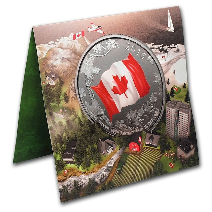 2015 Canada $25 for $25 Canadian Flag (#1) Fine Silver (No Tax)