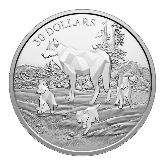 2024 Canada $30 Multifaceted Animal Family: Timber Wolves Fine Silver (No Tax)