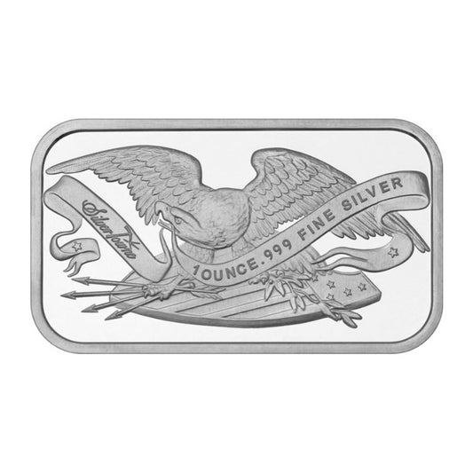 SilverTowne Mint Retro Eagle & Shield 1oz .999 Fine Silver Bar (TAX Exempt)