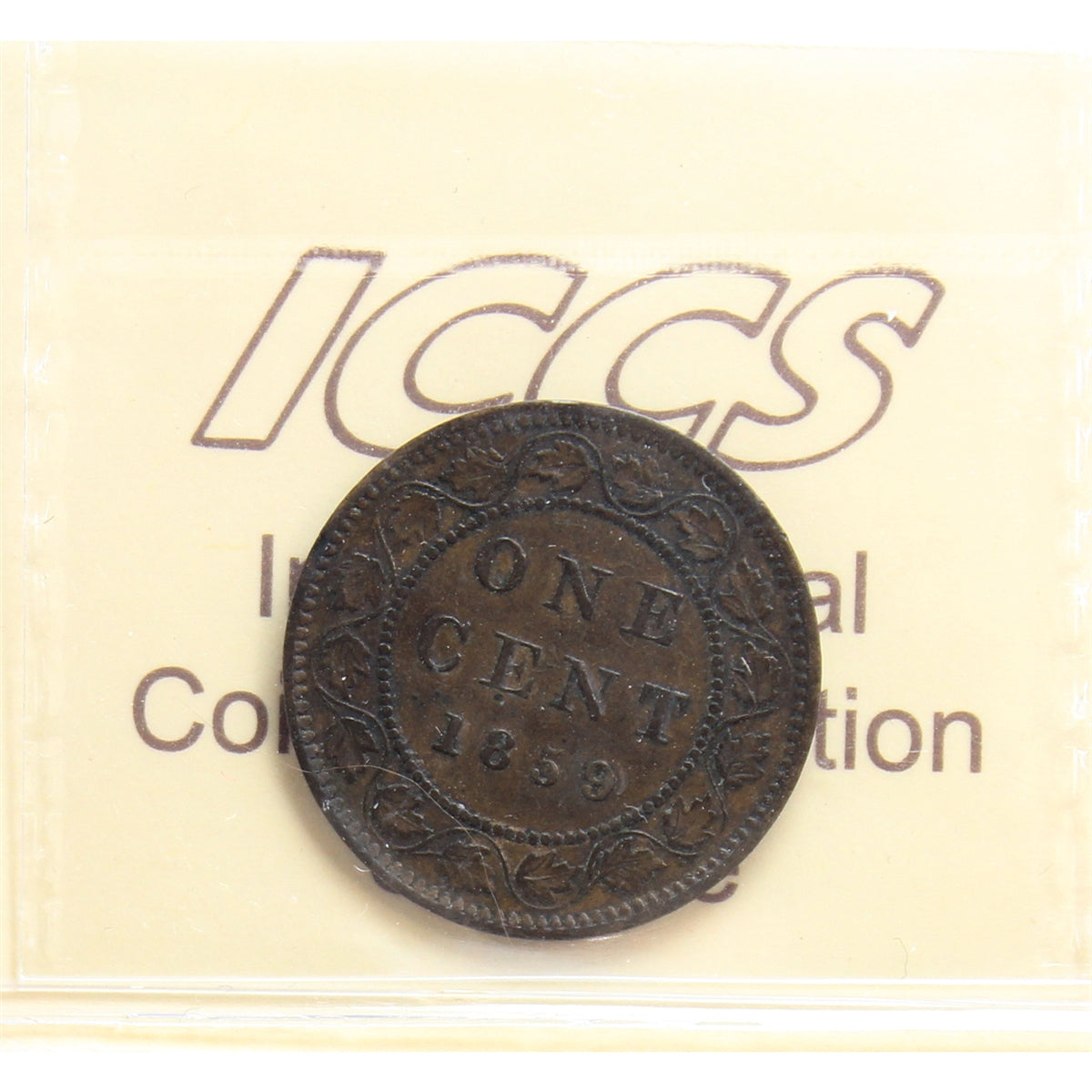 1859 Wide 9/8 Canada 1-cent ICCS Certified VF-30