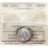 1937 Canada 10-cents ICCS Certified MS-64